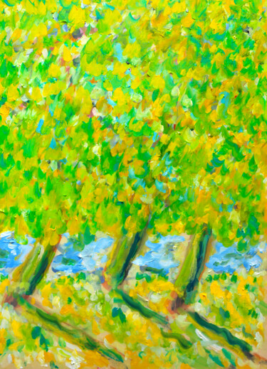 Peinture intitulée "Au fil de l'eau1" par Jean Mirre, Œuvre d'art originale, Huile