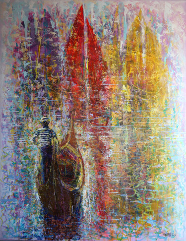 Painting titled "Gondolier Dreams Of…" by Rakhmet Redzhepov, Original Artwork, Oil