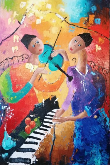 「Les sons sont pour…」というタイトルの絵画 Cendrine Pannierによって, オリジナルのアートワーク, アクリル