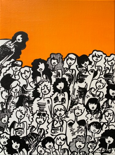 Painting titled "Les amies de mes am…" by Caroline Montigneaux, Original Artwork, Acrylic Mounted on Wood Stretcher frame