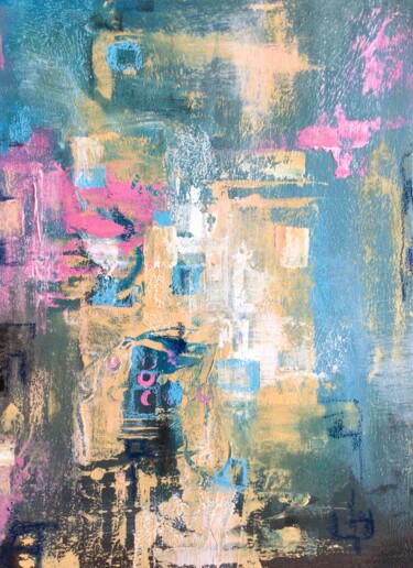 Painting titled "Уходящий в рассвет" by Elena Nadtochieva, Original Artwork, Acrylic