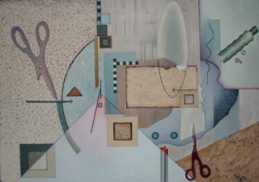 Collages titled "Schneiderwerkstatt" by Reiner Makarowski, Original Artwork, Collages