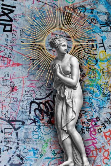 Painting titled "Vintage standing Ve…" by Tony Rubino, Original Artwork, Acrylic Mounted on Wood Stretcher frame