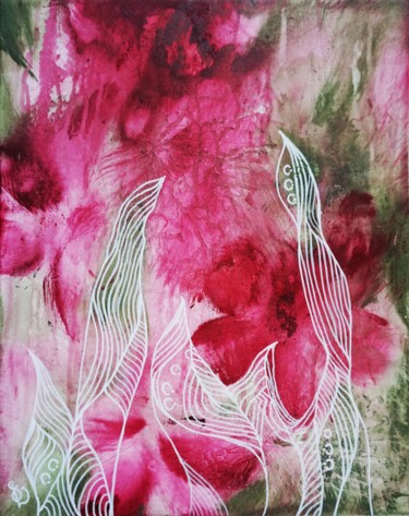 Painting titled "Spring Mood III." by Dora Stork, Original Artwork, Acrylic Mounted on Wood Stretcher frame