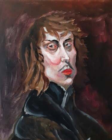 绘画 标题为“Study Of Peter Lely” 由Amazeigh Bouzékri, 原创艺术品, 油