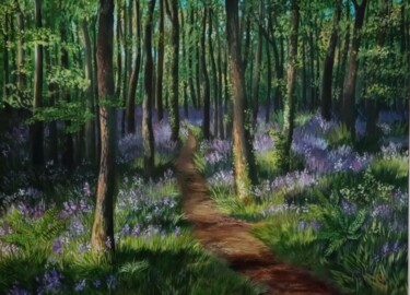 Painting titled "spring day" by Olga Dmitrieva, Original Artwork, Oil Mounted on Wood Stretcher frame
