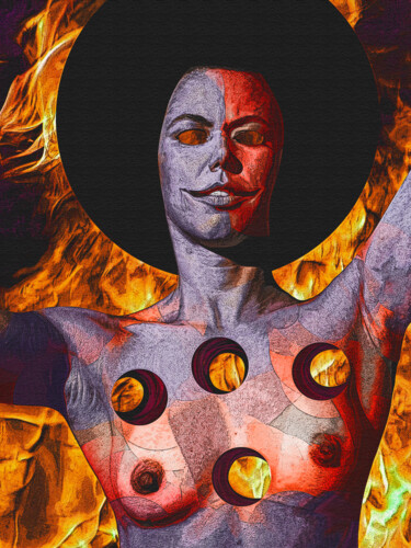 Digital Arts titled "The hell girl" by Felipe Hueb, Original Artwork, Digital Painting