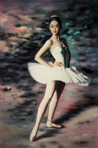 绘画 标题为“Ballerina 022D” 由Garvin Ree, 原创艺术品, 油 安装在木质担架架上