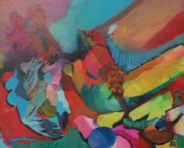 Peinture intitulée "Le nid" par Valérie Blum (Valery), Œuvre d'art originale, Acrylique Monté sur Châssis en bois