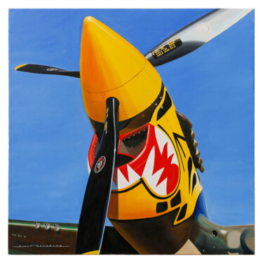Schilderij getiteld "shark nose" door Alain Bertrand, Origineel Kunstwerk, Olie