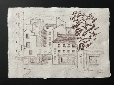 「Le Marais」というタイトルの描画 Véronique Crombéによって, オリジナルのアートワーク, インク