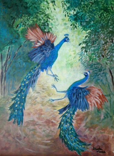 Painting titled "Fighting for  terri…" by Dharsha Samarasinha, Original Artwork, Acrylic