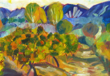 Peinture intitulée "Les Vignes" par Jgrimo, Œuvre d'art originale, Huile Monté sur Châssis en bois