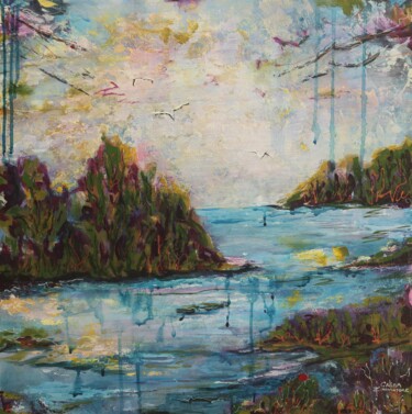 Painting titled "After the rains" by Galina Zimmatore, Original Artwork, Acrylic Mounted on Wood Panel