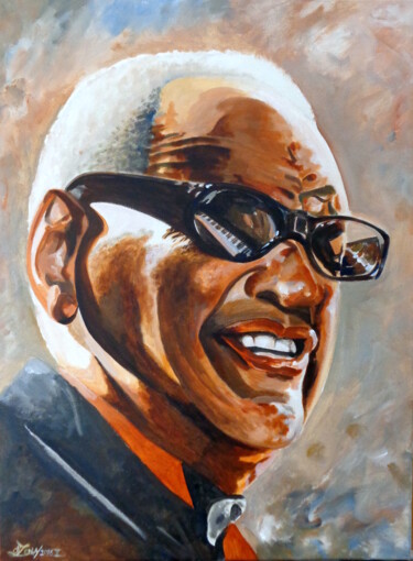 绘画 标题为“Ray Charles” 由August Di Lena, 原创艺术品, 丙烯 安装在木质担架架上