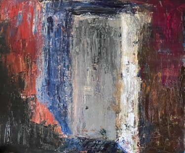 Painting titled "Door" by Alfredo Machado Zingg, Original Artwork, Acrylic Mounted on Wood Stretcher frame