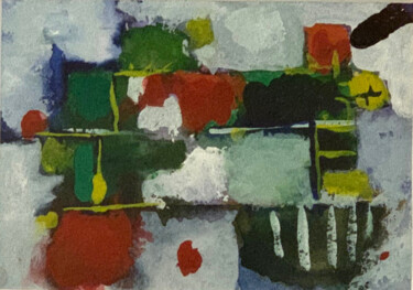 绘画 标题为“Houses (abstract)” 由Rza Rzazadeh, 原创艺术品, 彩画