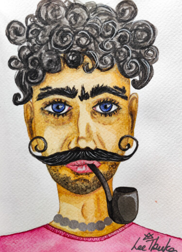 Картина под названием "Ataman - watercolor…" - Leetruka, Подлинное произведение искусства, Акварель