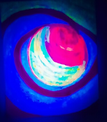 Painting titled "Saturne et sa gravi…" by Nadia Espi, Original Artwork, Acrylic