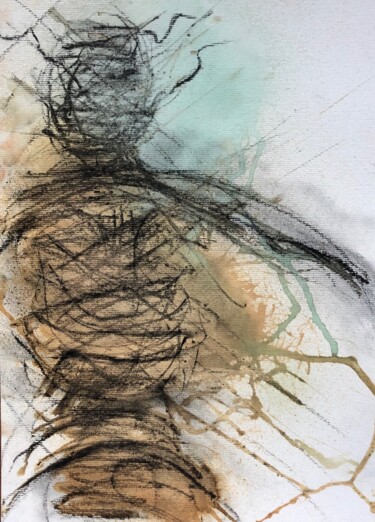 Tekening getiteld "Storm" door Marie-Claire Bagnato, Origineel Kunstwerk, Houtskool