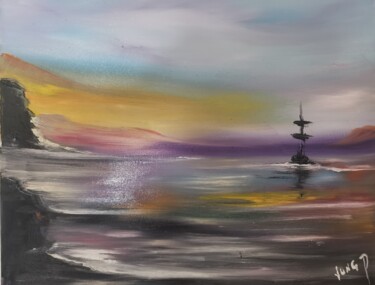 Peinture intitulée "On waiting, one eve…" par Pascal Jung, Œuvre d'art originale, Huile