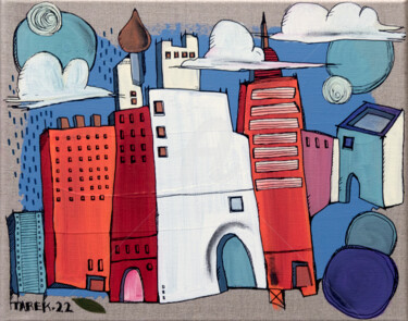 Peinture intitulée "Medina" par Tarek Ben Yakhlef, Œuvre d'art originale, Acrylique
