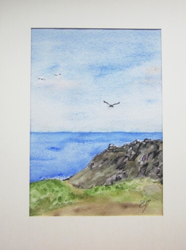 Peinture intitulée "LA POINTE DU GROUIN…" par Eliane Morvan (CREADELI  "les petits bonheurs d'Eli"), Œuvre d'art originale,…