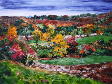 Painting titled "Jardin des Cassïedj…" by Antoine Juliens, Original Artwork, Acrylic Mounted on Cardboard