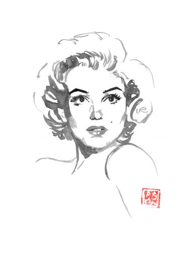 图画 标题为“marylin monroe surp…” 由Péchane, 原创艺术品, 水彩