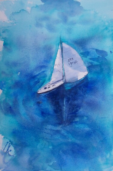 Peinture intitulée "boats 63" par Giorgio Gosti, Œuvre d'art originale, Aquarelle