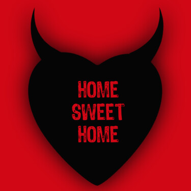 绘画 标题为“Devil Heart Home Sw…” 由Tony Rubino, 原创艺术品, 丙烯 安装在木质担架架上