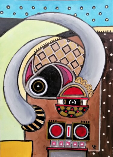 绘画 标题为“Cubist portrait of…” 由Pepe Villan, 原创艺术品, 丙烯