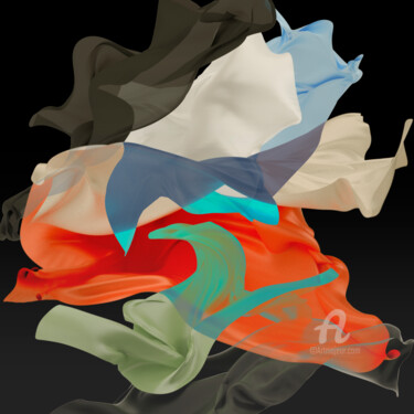 Digital Arts titled "LENÇÓIS FLUTUANTES…" by Gabriela Radiante, Original Artwork, 3D Modeling