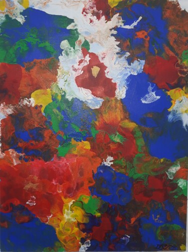 Painting titled "Pop pop" by Ice.C, Original Artwork, Acrylic Mounted on Wood Stretcher frame