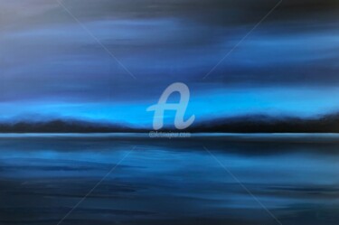 绘画 标题为“Blue abstract lands…” 由Nataliia Krykun, 原创艺术品, 油 安装在木质担架架上