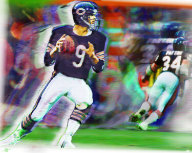 Jim McMahon Walter Payton Chicago Bears 绘画 标题为“Jim McMahon Walter…” 由Tony Rubino, 原创艺术品, 丙烯 安装在木质担架架上