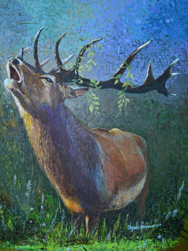 绘画 标题为“The deer panteth” 由Ifeoluwa Olojede, 原创艺术品, 丙烯
