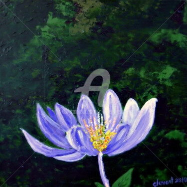 Painting titled "S-White Lotus" by Clement Tsang, Original Artwork, Acrylic