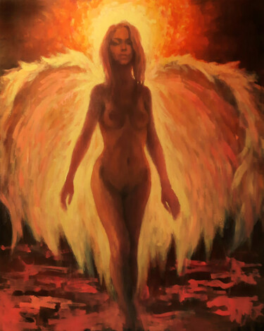 Victoria angel Peinture intitulée "Victoria angel" par Sergey Sklyarov (Sklyar), Œuvre d'art originale, Huile Monté sur Châssis en bois