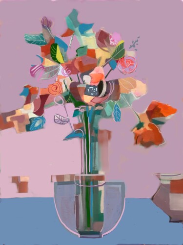 数字艺术 标题为“Bouquet Fantaisie” 由Alejandra Sanchez, 原创艺术品, 数字油画