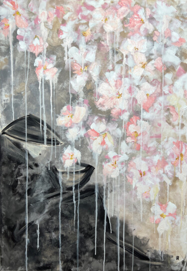 "A Stranger collecting Hopes" Asian Spring Series 제목이 ""A Stranger collect…"인 미술작품 Alina Khramova로, 원작, 기름 나무 들것 프레임에 장착됨