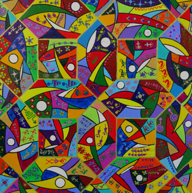 Painting titled "Etendue à mon ombre" by Patrick Chaneac, Original Artwork, Acrylic