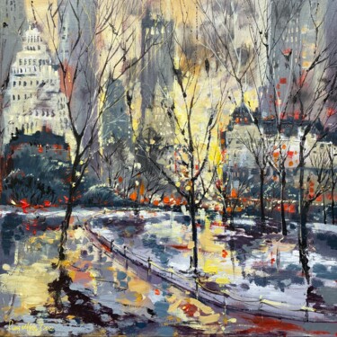 绘画 标题为“New York - View Fro…” 由Irina Rumyantseva, 原创艺术品, 丙烯 安装在木质担架架上