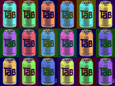 Tab Ode To Andy Warhol Repeat Black Horizontal 绘画 标题为“Tab Ode To Andy War…” 由Tony Rubino, 原创艺术品, 丙烯 安装在木质担架架上