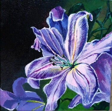Flowers on a black background Ζωγραφική με τίτλο "Flowers on a black…" από Olga Zakharova (Zahart), Αυθεντικά έργα τέχνης, Ακρυλικό