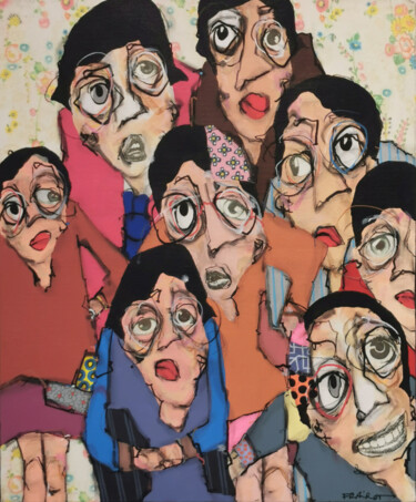 绘画 标题为“Pourquoi pas des pe…” 由Maxime Frairot, 原创艺术品, 丙烯 安装在木质担架架上