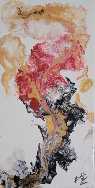 Hippocampe abstraits en nuances de fantaisie noir et blanc 제목이 "Hippocampe abstrait…"인 미술작품 Dochka Docheva로, 원작, 아크릴 나무 들것 프레임에 장착됨