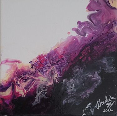 Ombres violettes en noir et blanc 3 Painting titled "Ombres violettes en…" by Dochka Docheva, Original Artwork, Acrylic Mounted on Wood Stretcher frame