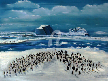Painting titled "S-Thousands of Peng…" by Clement Tsang, Original Artwork, Oil