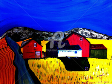 S-House and Farm Land Peinture intitulée "S-House and Farm La…" par Clement Tsang, Œuvre d'art originale, Huile